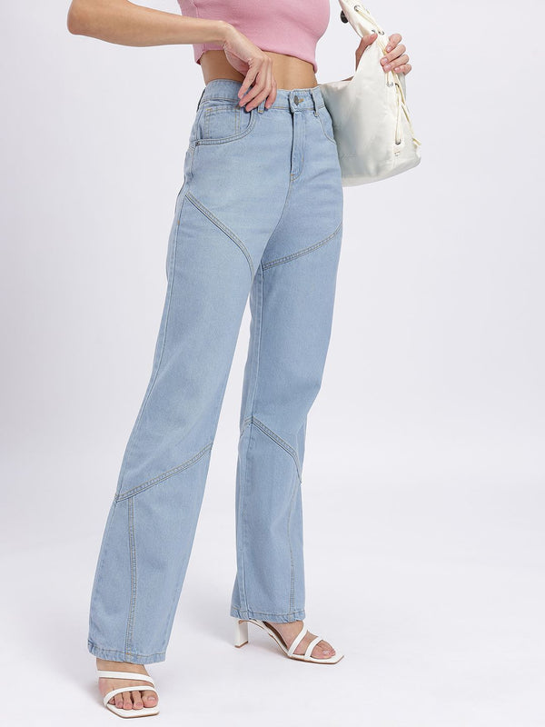 DressBerry Women Panelled Mid-Rise Regular Fit Jeans