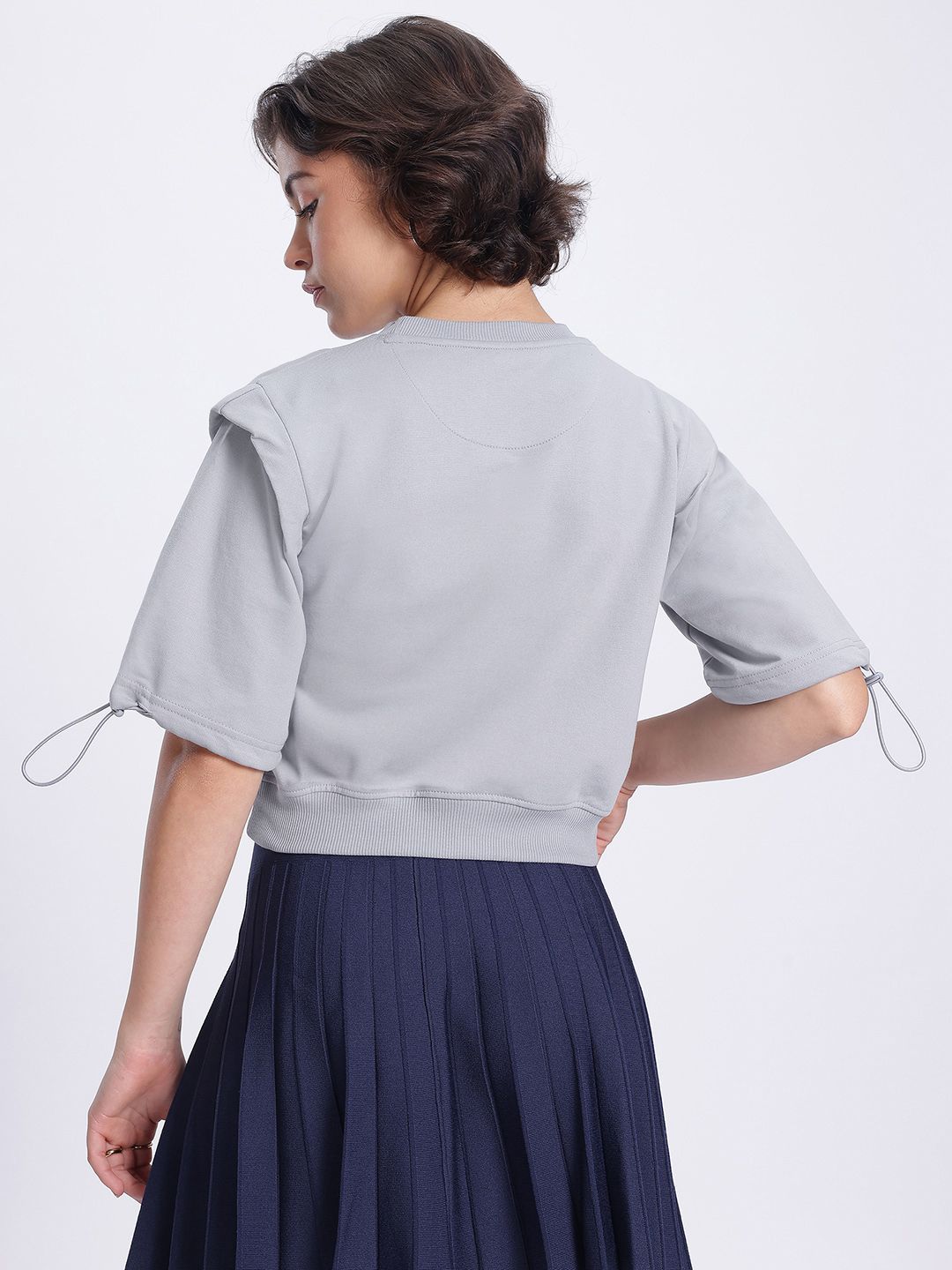 DressBerry Knit Toggled Sleeves Sweatshirt