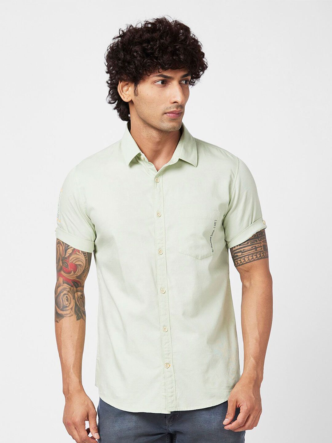 SPYKAR Slim Fit Opaque Cotton Casual Shirt
