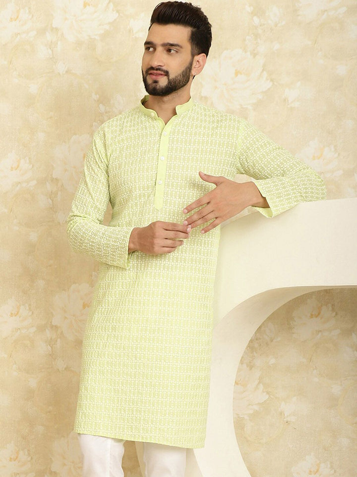 SOJANYA Ethnic Motifs Embroiedred Cotton Straight Kurta