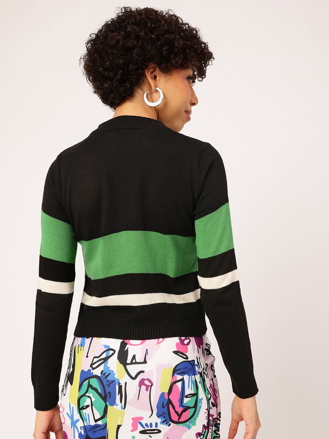 DressBerry Acrylic Striped Pullover