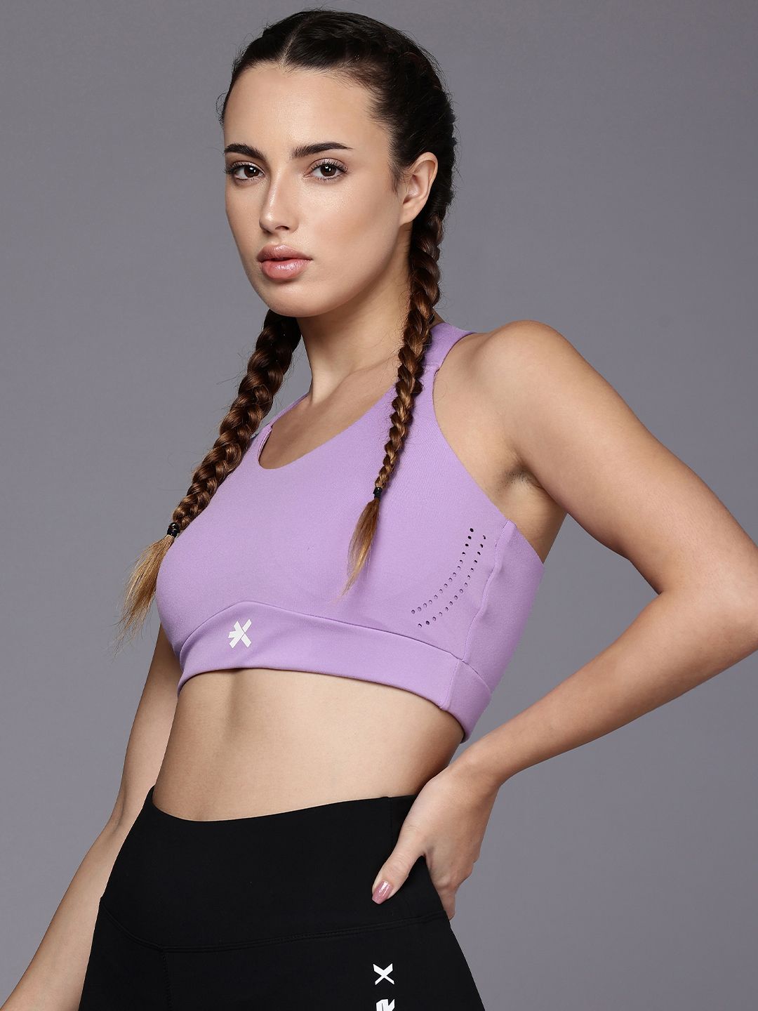 HRX by Hrithik Roshan Rapid-Dry PERFORMANCEBONDED Lightly Padded Training Bra KT7910_02_B