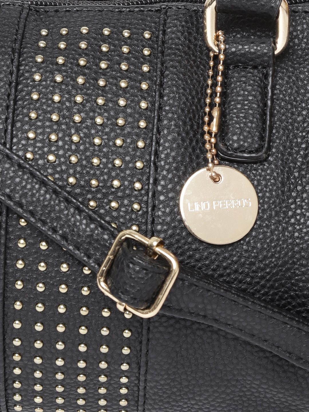 Lino Perros Black Solid Handheld Bag