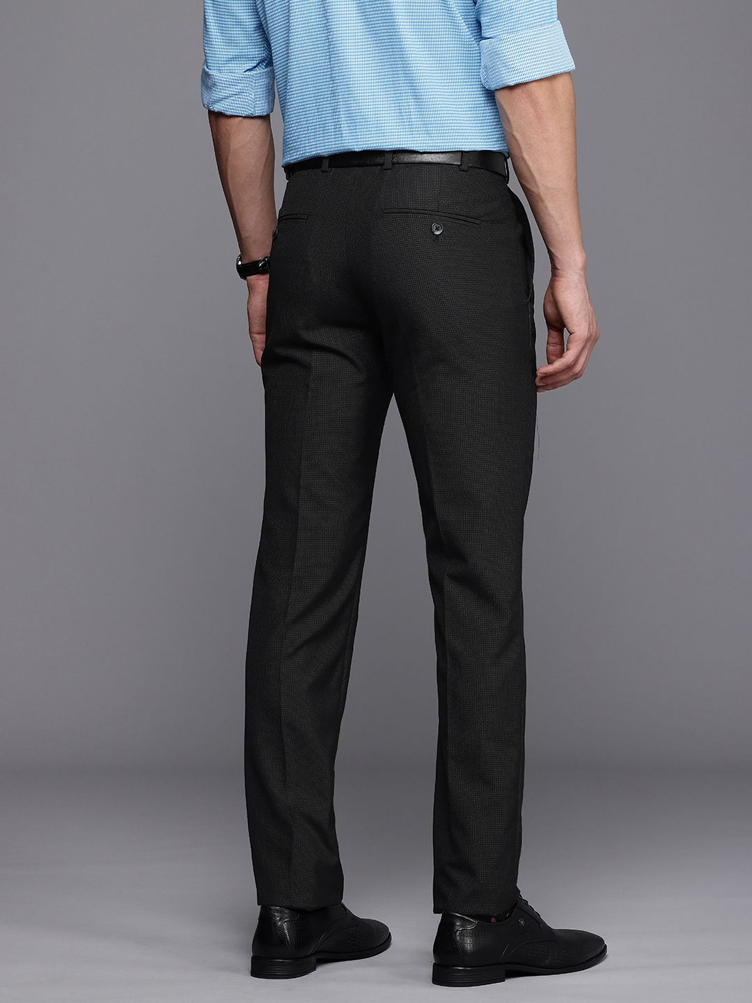 Raymond Men Checked Slim Fit Formal Trousers