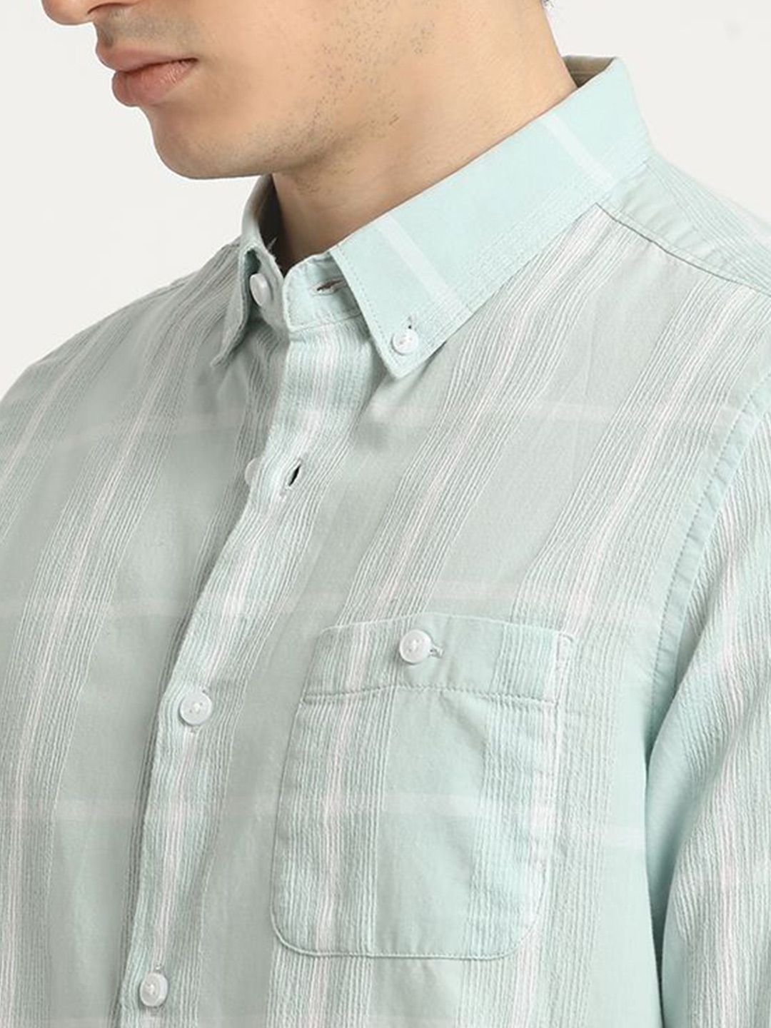THE BEAR HOUSE Slim Fit Windowpane Checked Casual Shirt