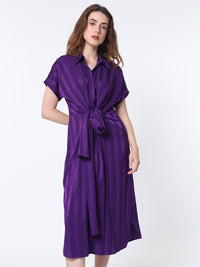RAREISM Striped A-Line Midi Dress