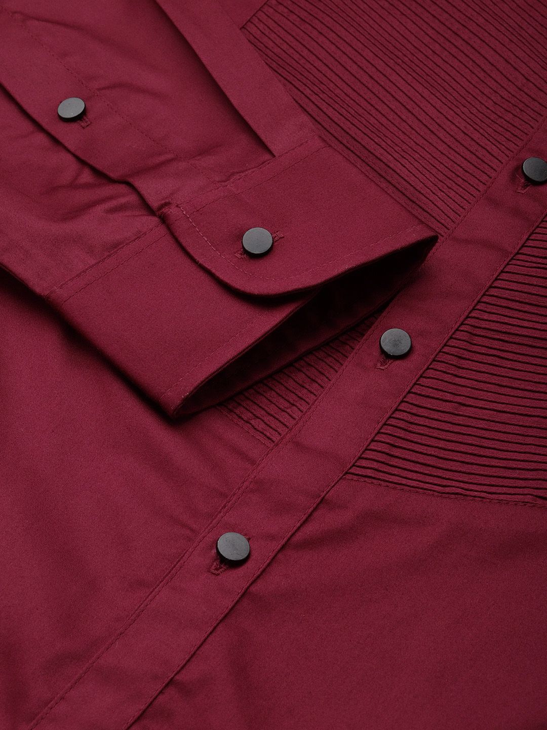 House of Pataudi Pure Cotton Pleated Opaque Party Shirt