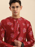 Anouk Men Floral Printed Round Neck Straight Kurta