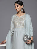 Varanga Embroidered Empire Mirror Work Kurta With Trousers & With Dupatta