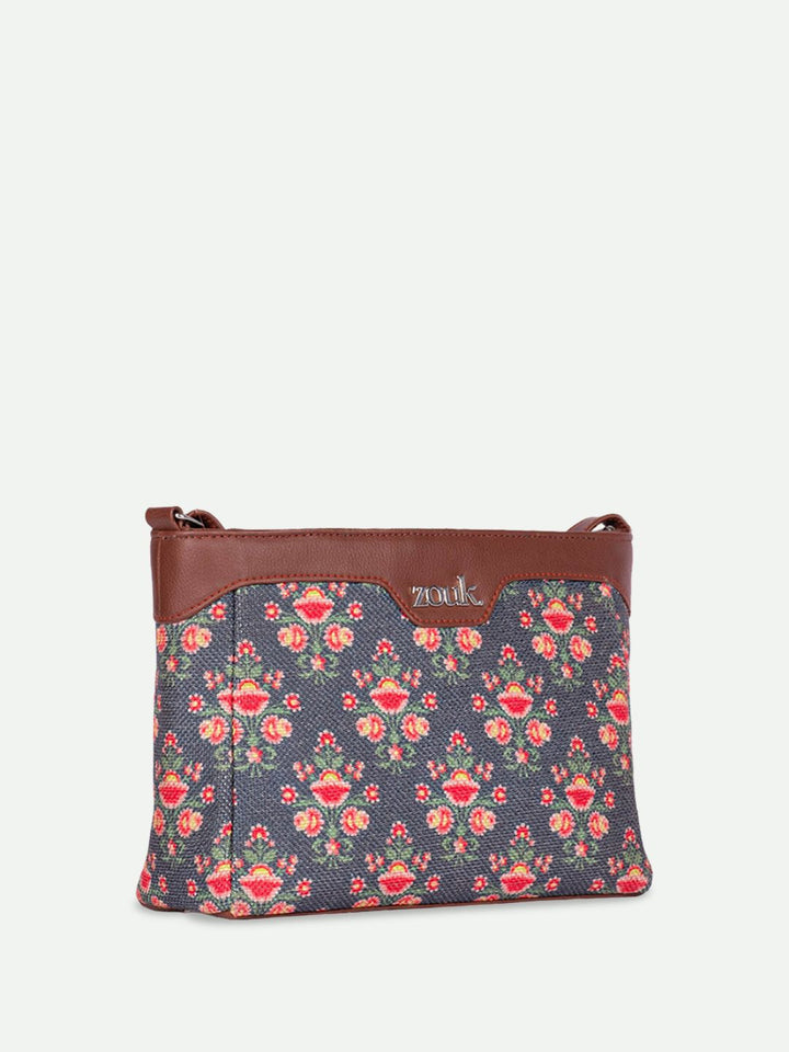 Zouk Mughal Garden Floral Printed Sling Sling Bag