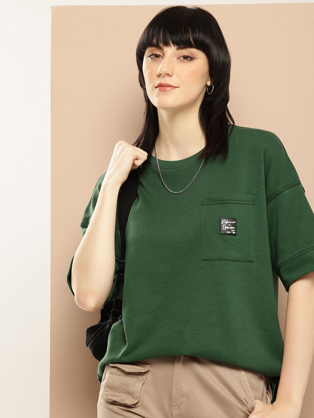 Difference of Opinion Women Oversized Drop Shoulder Ultra Soft Drapey Cotton T-Shirt