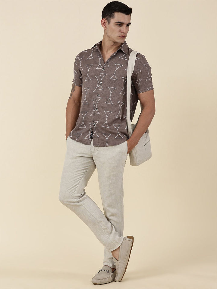 Thomas Scott Men Classic Slim Fit Opaque Printed Casual Shirt