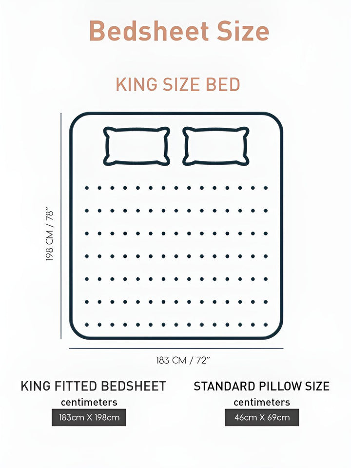 MYTRIDENT Sweet Temptation Soft Comfort Fitted 210TC King Cotton 1 Fittedsheet with 2 Pillow Covers