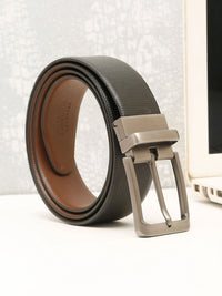 Teakwood Leathers Men Textured Leather Reversible Belt