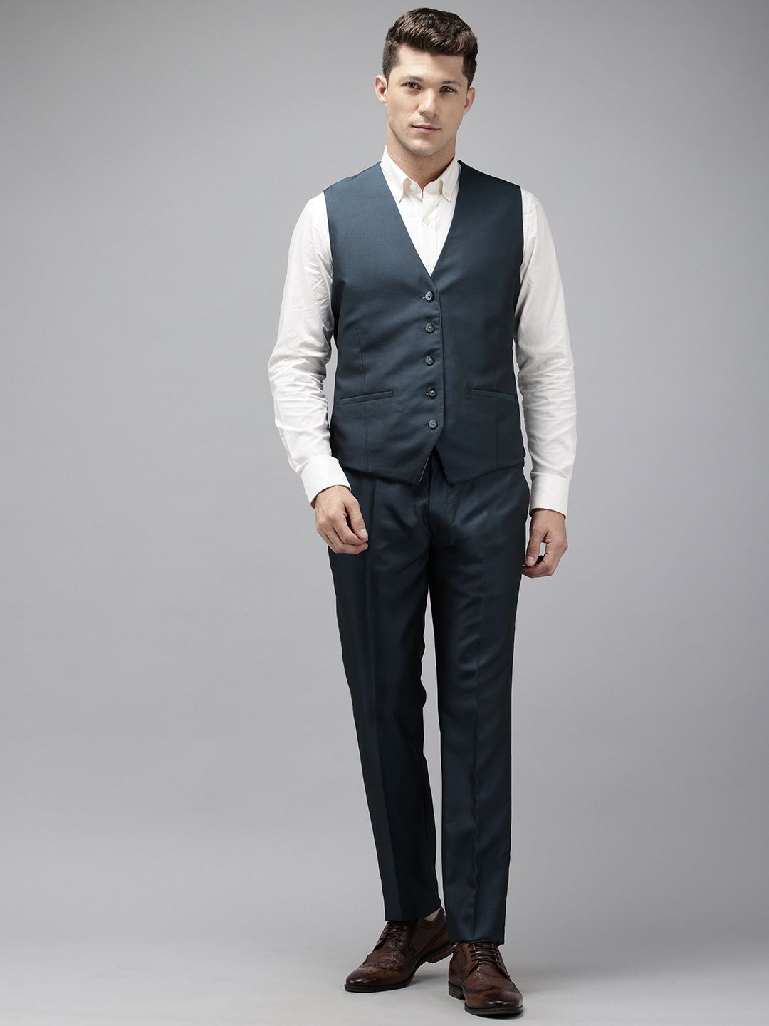 Park Avenue Slim Fit Notched Lapel Single-Breasted 3 Piece Suit