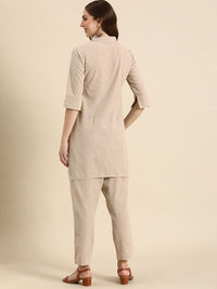 Anouk Beige Striped Tunic with Trousers