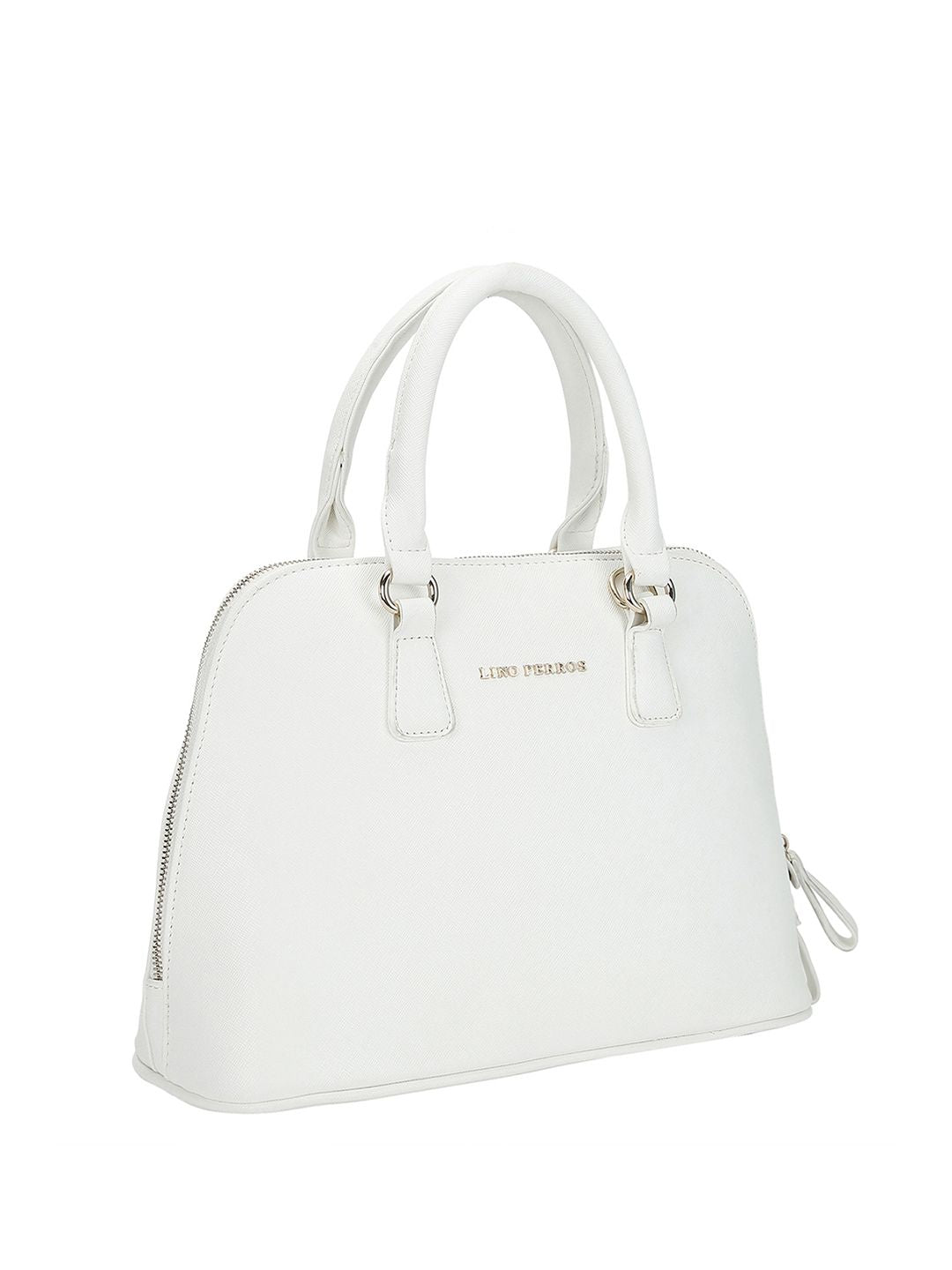 Lino Perros Off-White Solid Handheld Bag