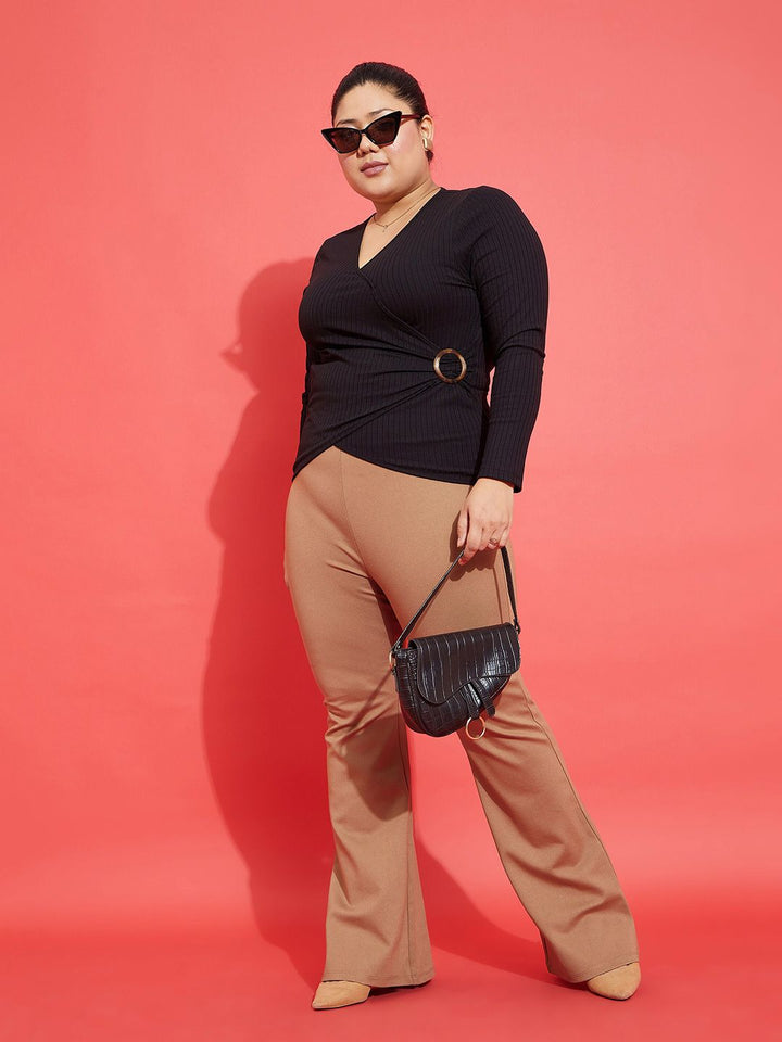 SASSAFRAS Curve Plus Size Wrap Top