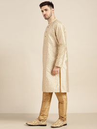 SOJANYA Men Beige Floral Kurta