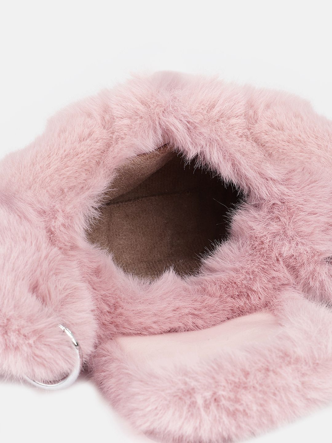 DressBerry Structured Shoulder Bag With Fur