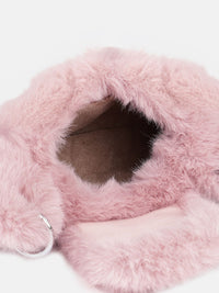 DressBerry Structured Shoulder Bag With Fur