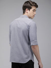 THE BEAR HOUSE Men Slim Fit Houndstooth Checked Pure Cotton Casual Shirt