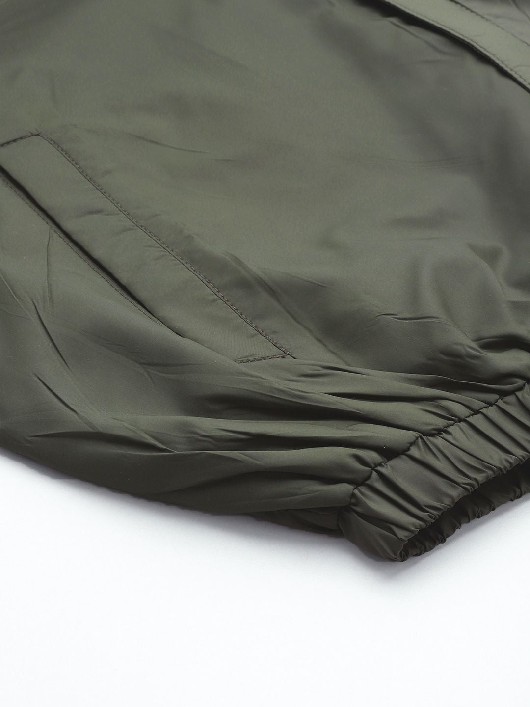 ether Men Olive Green & White Tailored Jacket with Striped Detail