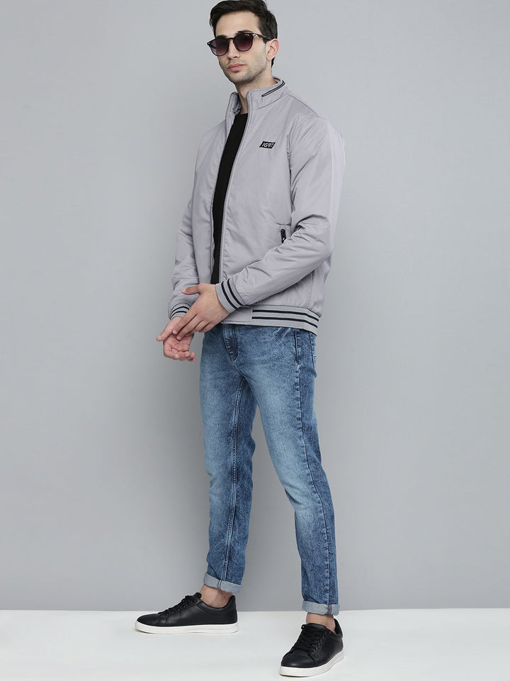 The Indian Garage Co Men Grey Bomber Jacket