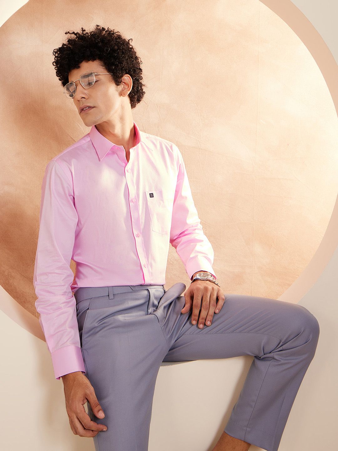 DENNISON Brand Logo Cotton Satin Shirt
