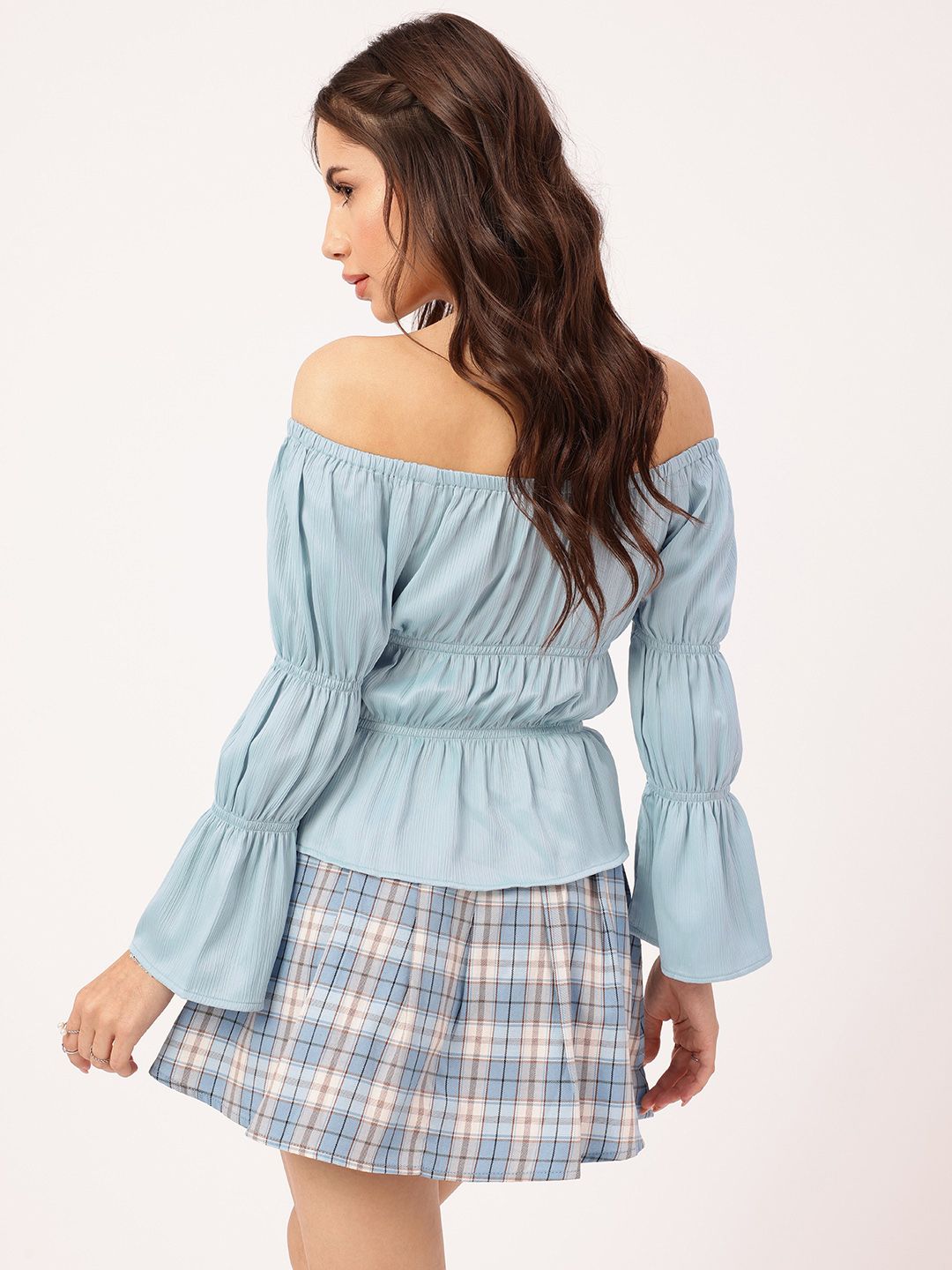 DressBerry Victorian Vibes Off-Shoulder Cinched Waist Top