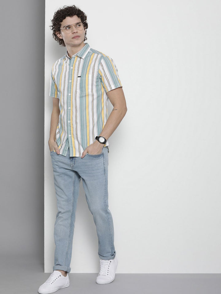 The Indian Garage Co Men Striped Pure Cotton Casual Shirt