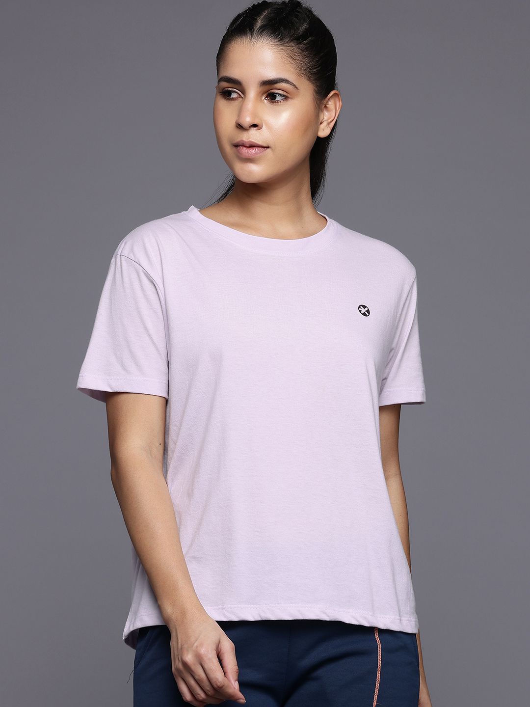 HRX by Hrithik Roshan Women Printed Pure Cotton Yoga T-shirt