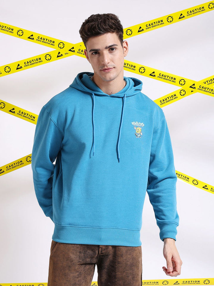 The Indian Garage Co Graphic Back Printed Hooded Oversized Pullover Sweatshirt