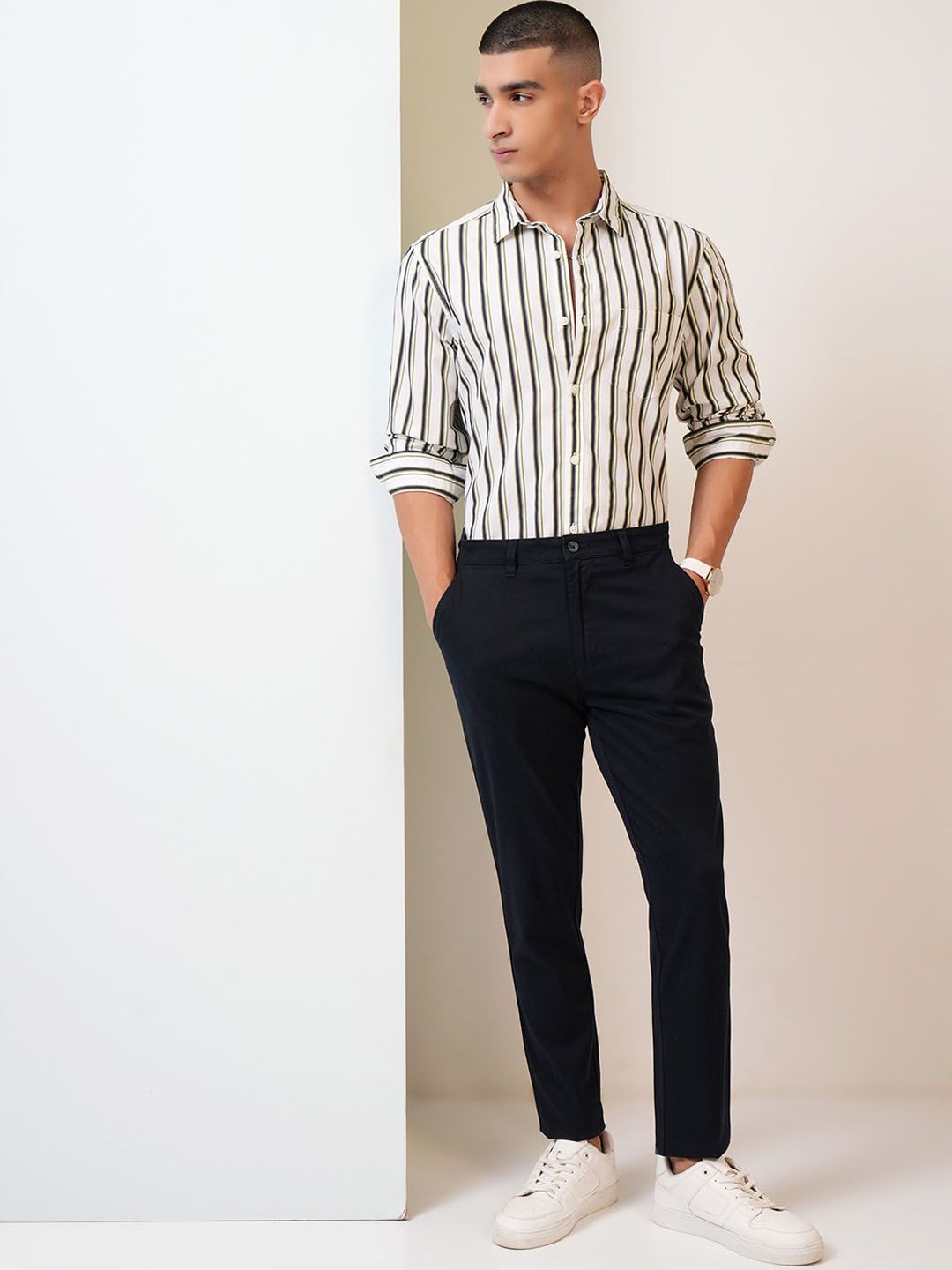 HIGHLANDER Men Soft Feel Twill Chino Trousers