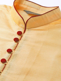 SOJANYA Men Golden Solid Straight Kurta