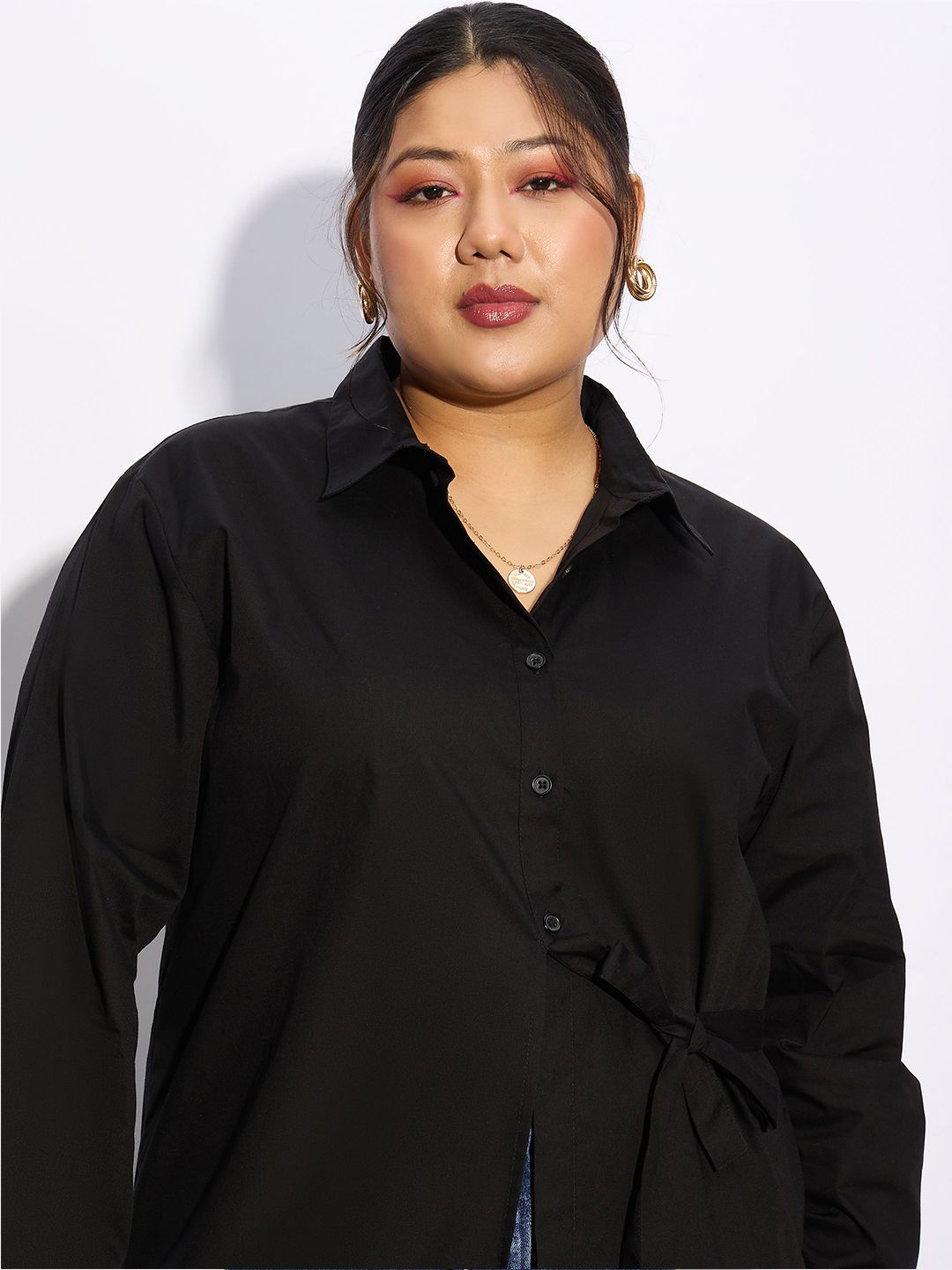 SASSAFRAS Curve Plus Size Pure Cotton Casual Shirt