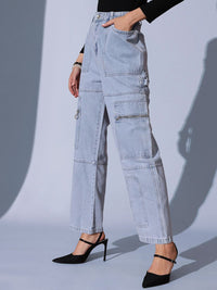 STREET 9 Women Comfort Relaxed Fit High-Rise Low Distress Heavy Fade Jeans
