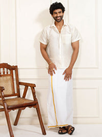 VASTRAMAY Premium Spread Collar Silk Shirt
