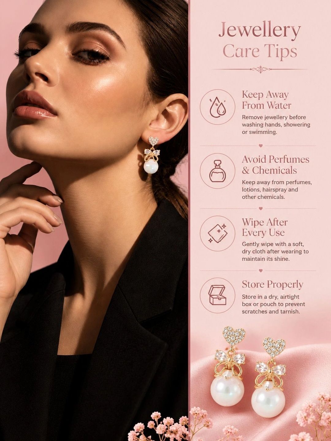VOGUE PANASH Heart Shaped Drop Earrings