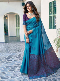 KALINI Woven Design Zari Silk Blend Banarasi Saree