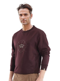 RARE RABBIT Men Printed Pullover Cotton Sweatshirt