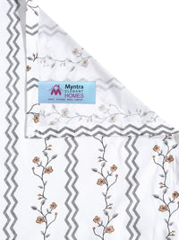 Myntra Elegant Homes White Floral 400 TC Bedsheet with 2 Pillow Covers