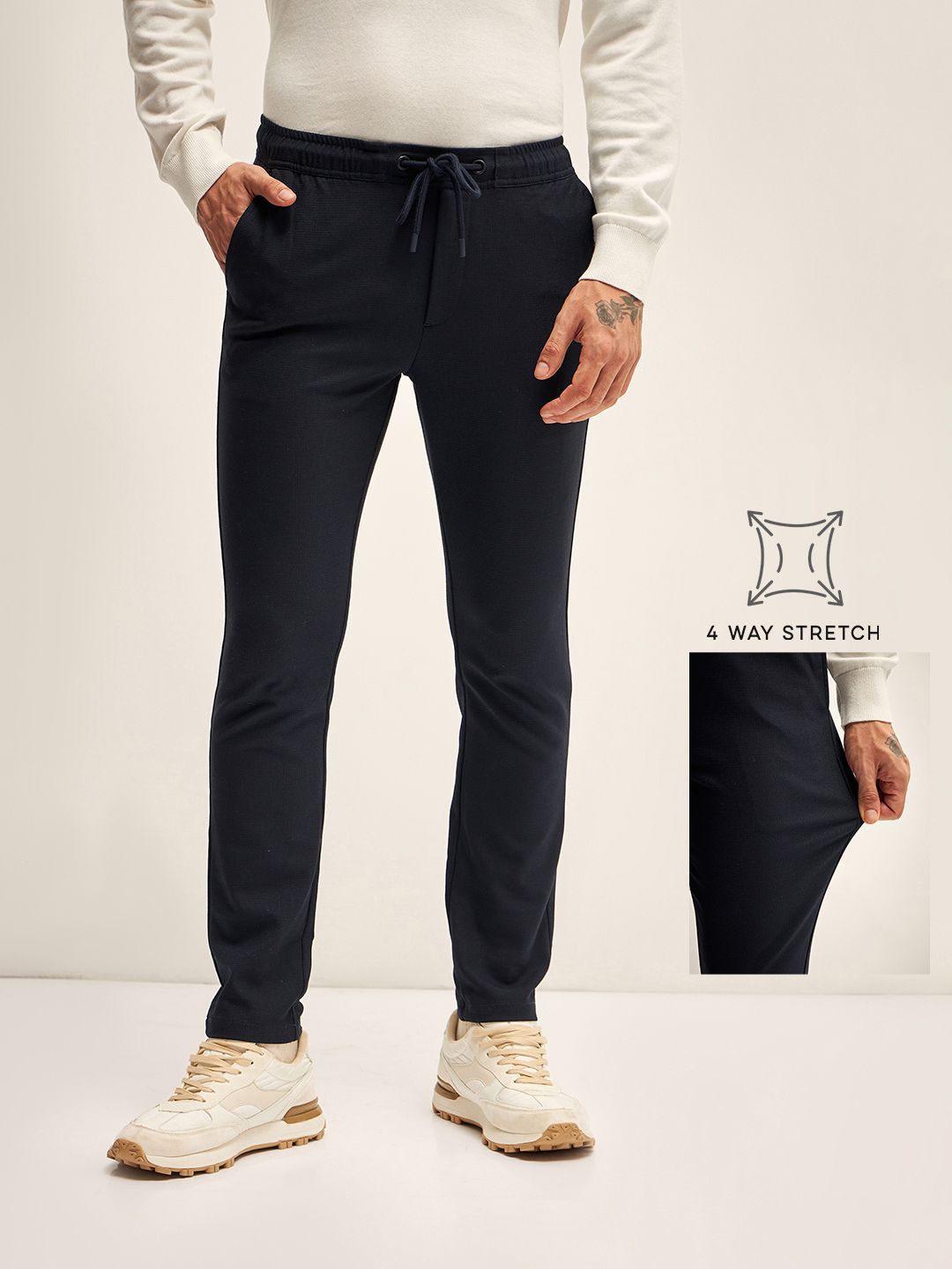 THE BEAR HOUSE Men Slim Fit Joggers Trousers