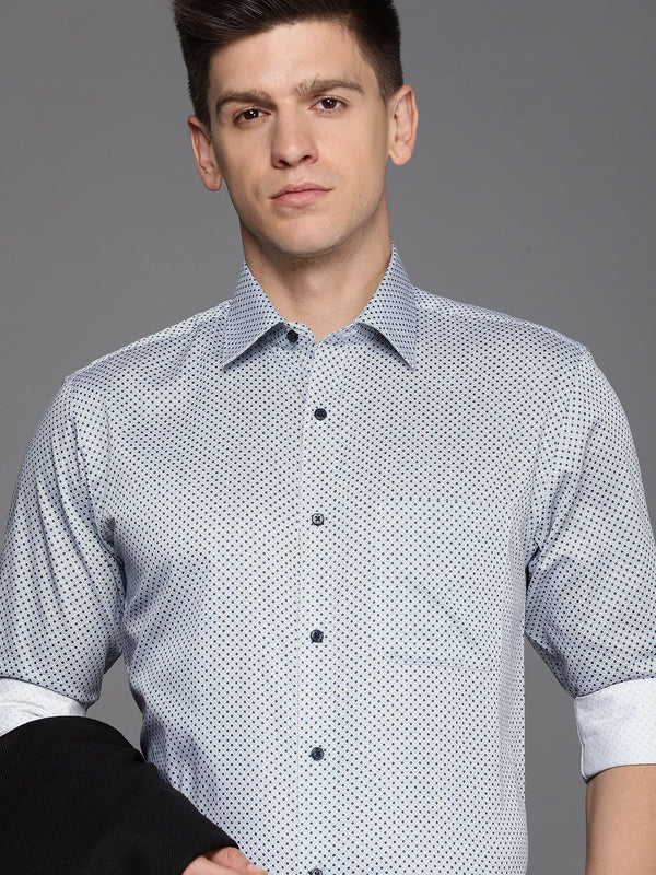 Raymond Pure Cotton Slim Fit Geometric Printed Shirt
