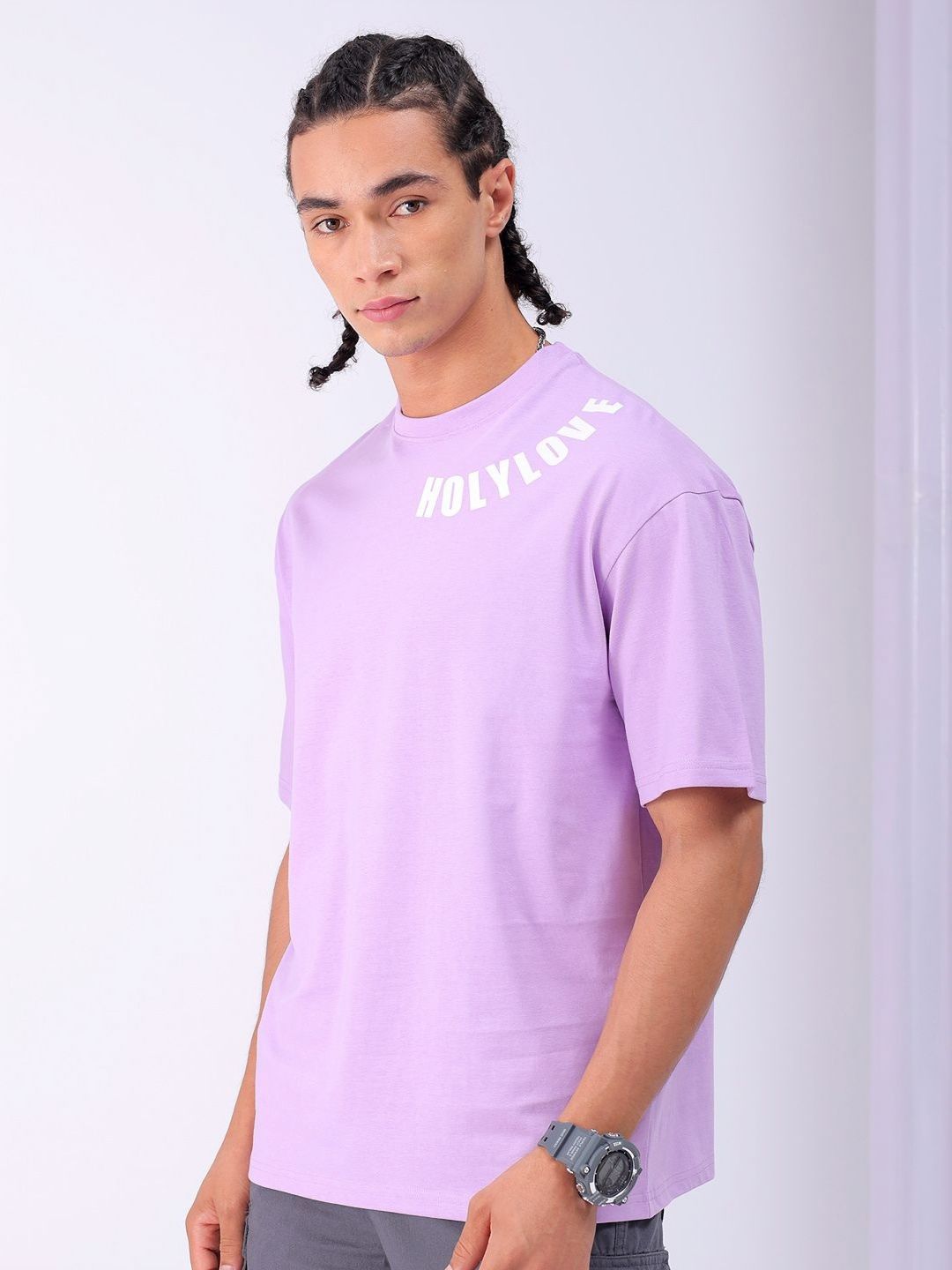 The Indian Garage Co Men Back Printed Boxy Oversized Round Neck T-shirt