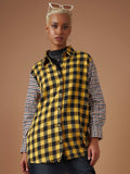 SASSAFRAS Spread Collar Buffalo Checked Flannel Casual Pure Cotton Shacket