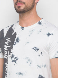Being Human Men Grey & White Printed T-shirt