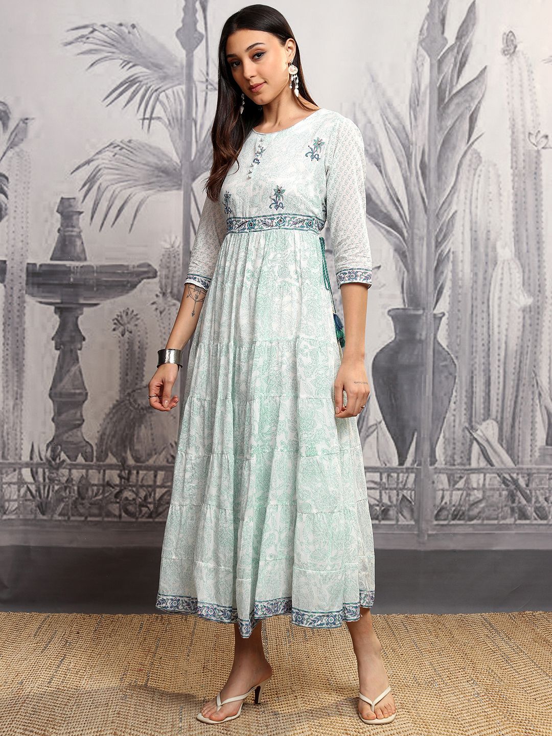 Vishudh Ethnic Motifs Print Maxi Dress