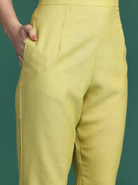 Indo Era Solid High Low Kurta with Trousers