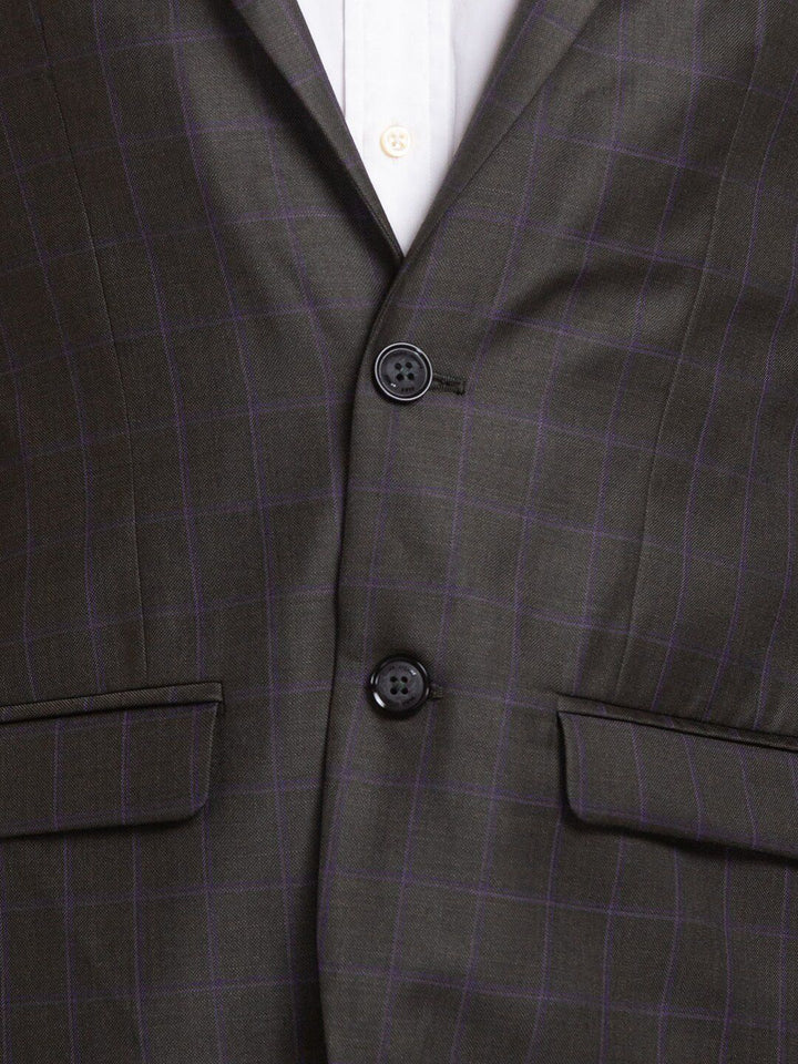 Park Avenue Men Checked Slim-Fit Single-Breasted 2 Piece Formal Suit